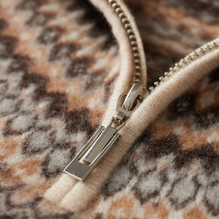 Eleganter Kaschmir-Zip-Pullover