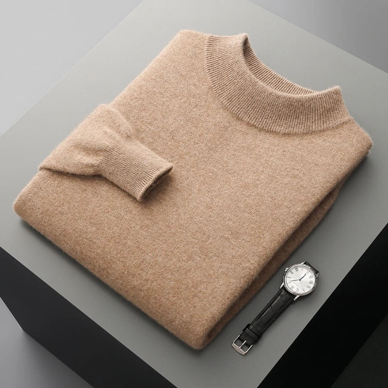 Kaschmirpullover mit Stehkragen