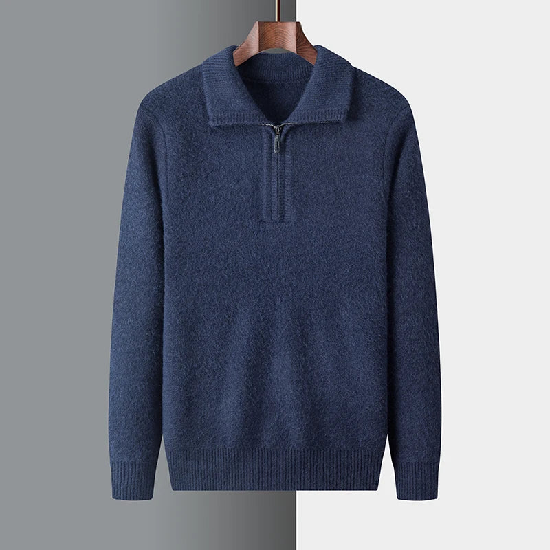 Schicker Kaschmirpullover mit Reißverschluss
