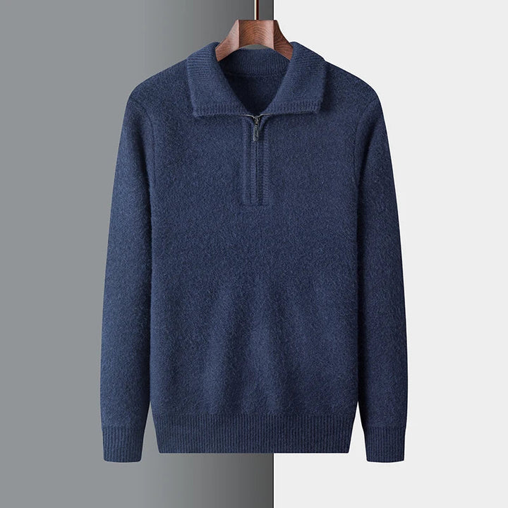 Schicker Kaschmirpullover mit Reißverschluss