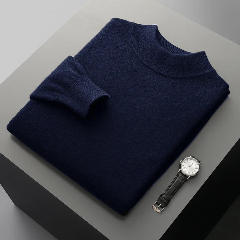 Kaschmirpullover mit Stehkragen