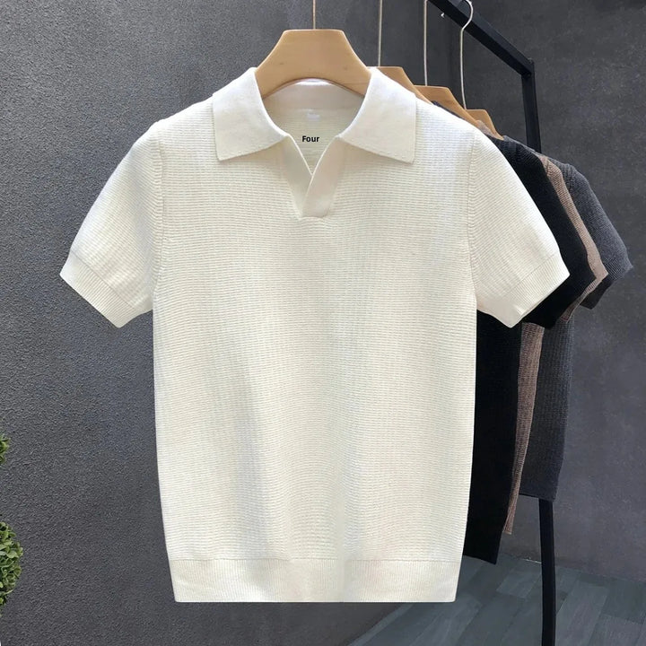 Atmungsaktives Strickpoloshirt