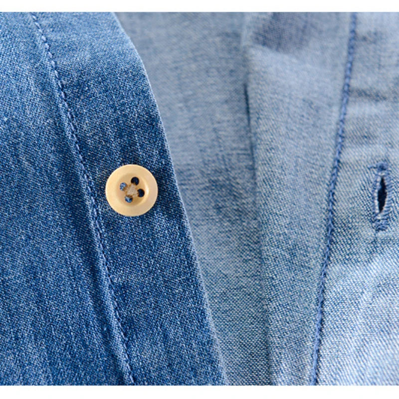 Denim-Hemd mit kurzen Ärmeln