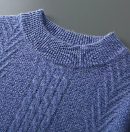 Mizar Gemusterter Kaschmirpullover