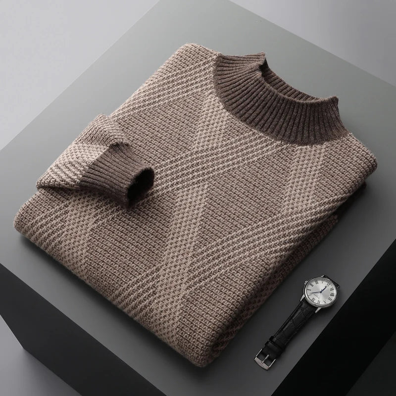 Cuzco Kaschmirpullover mit hohem Kragen
