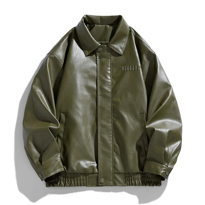 Leder-Motorradjacke