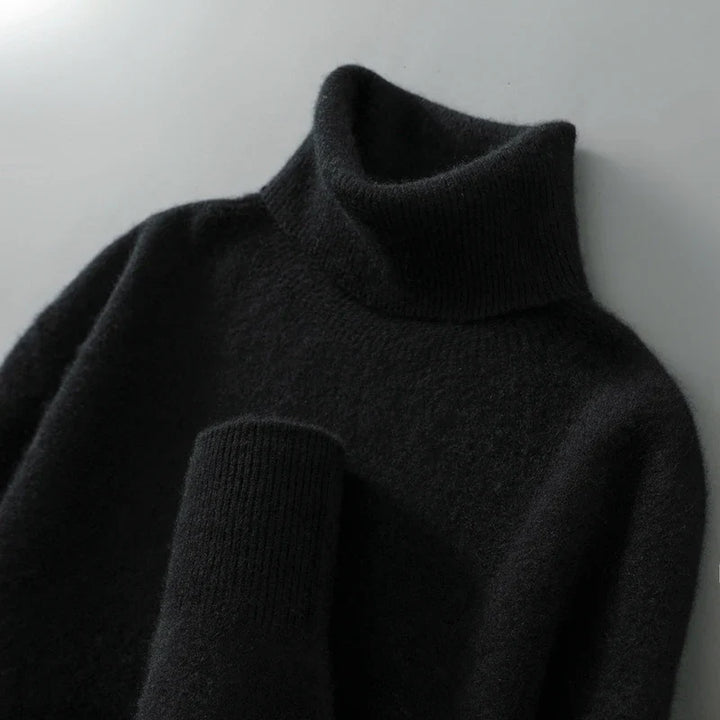 Eleganter Wollrollkragenpullover
