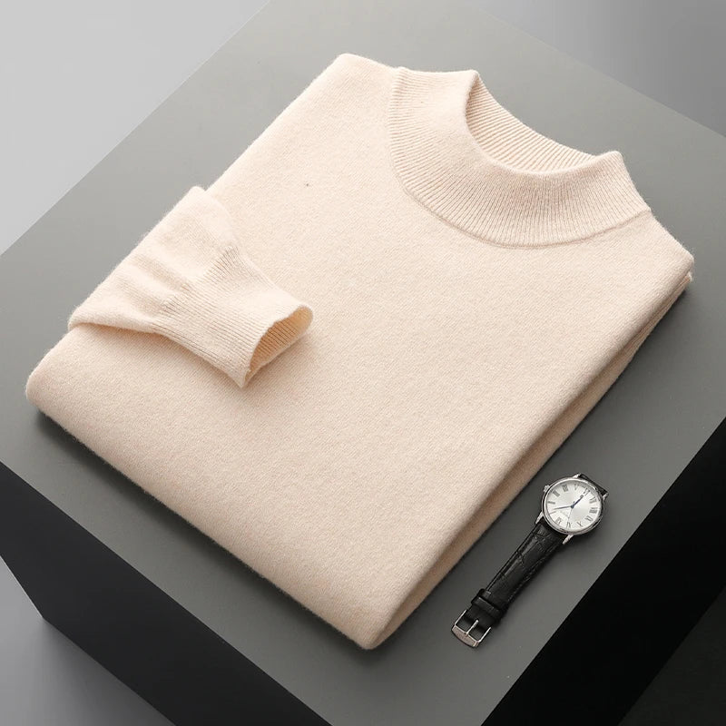 Kaschmirpullover mit Stehkragen