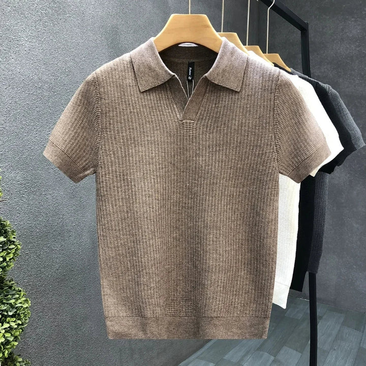 Atmungsaktives Strickpoloshirt