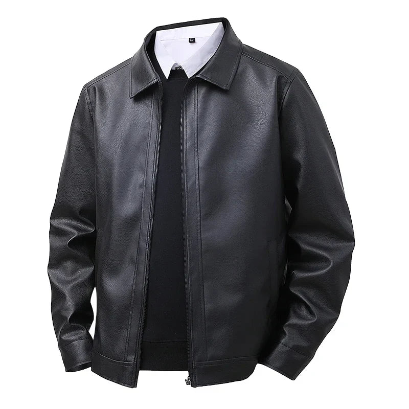 Elegante Leder-Bomberjacke