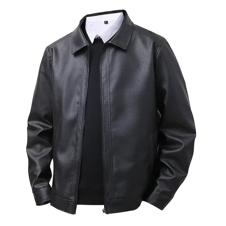 Elegante Leder-Bomberjacke