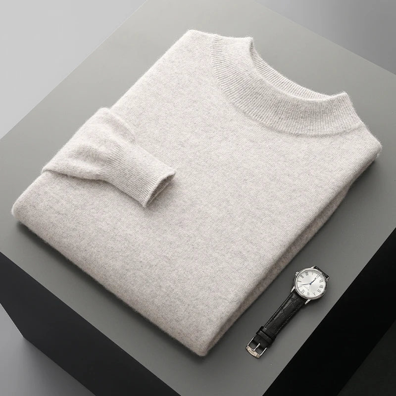 Kaschmirpullover mit Stehkragen