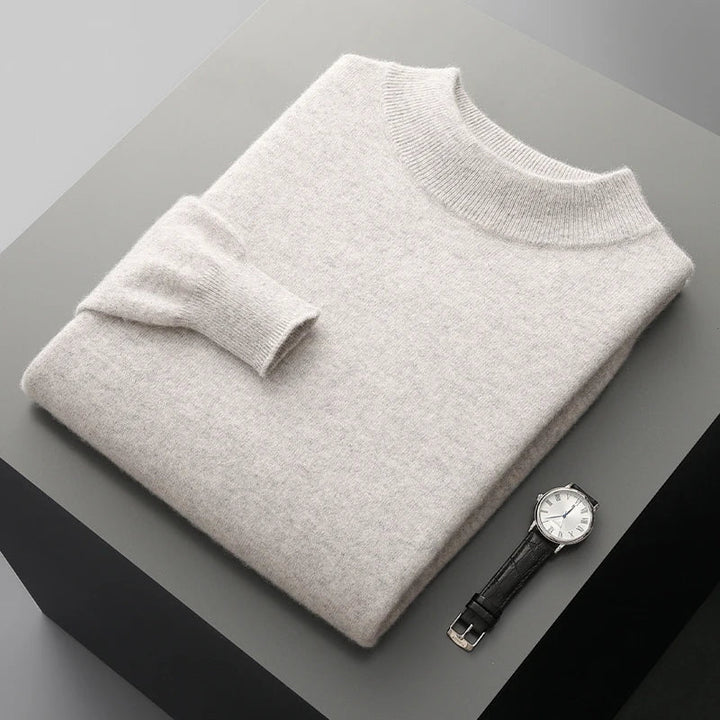 Kaschmirpullover mit Stehkragen