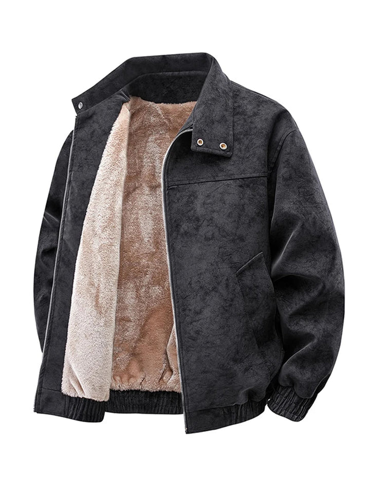 Retro Fleece gefütterte Jacke