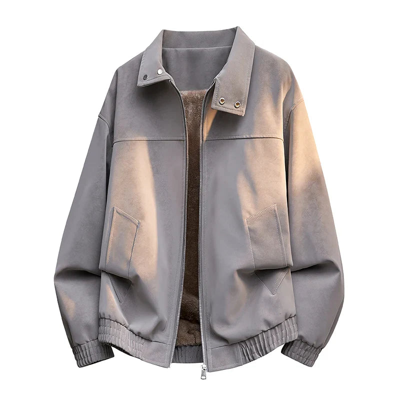 Retro Fleece gefütterte Jacke