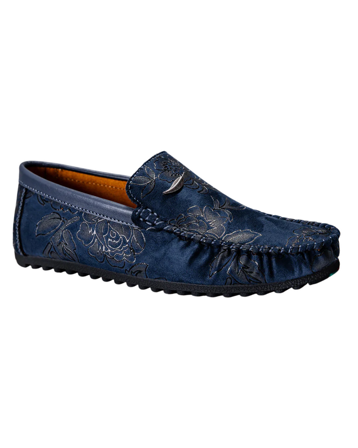 Leder Loafers mit Blumen