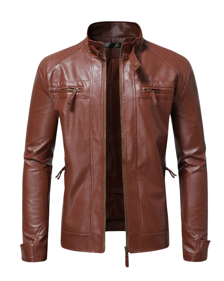 Elegante Leder Herrenjacke