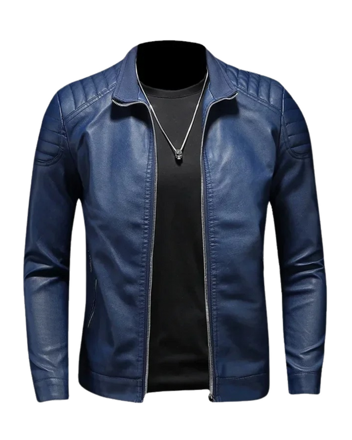 Lederjacke mit Stehkragen