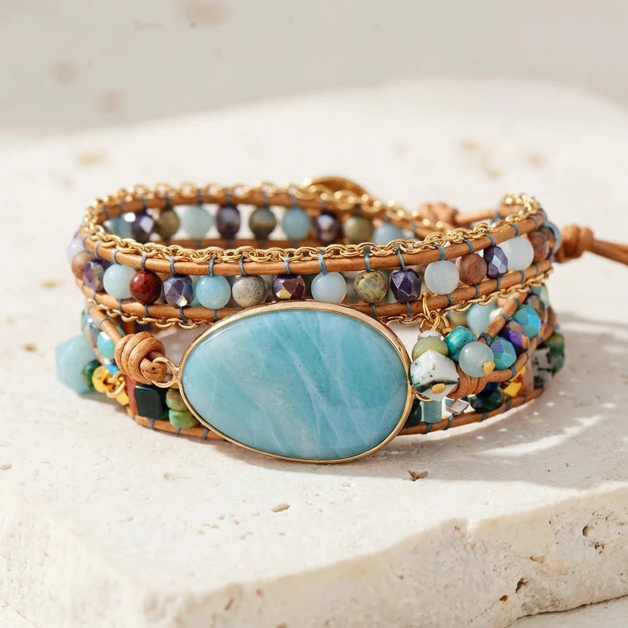 Vegan Amazonite Charm Bracelet - Amazonite 