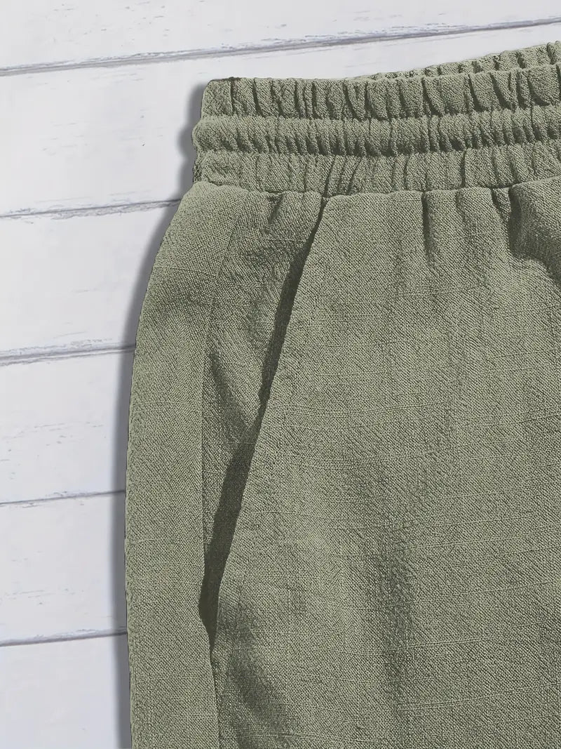 Lässige Leinen Kurze Hose