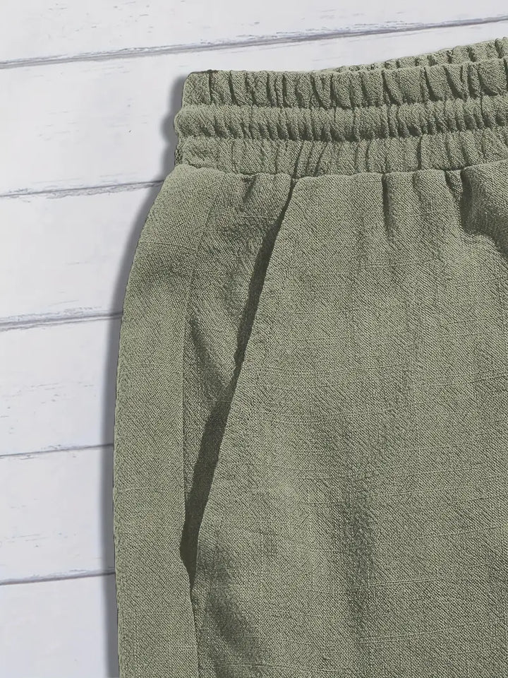 Lässige Leinen Kurze Hose