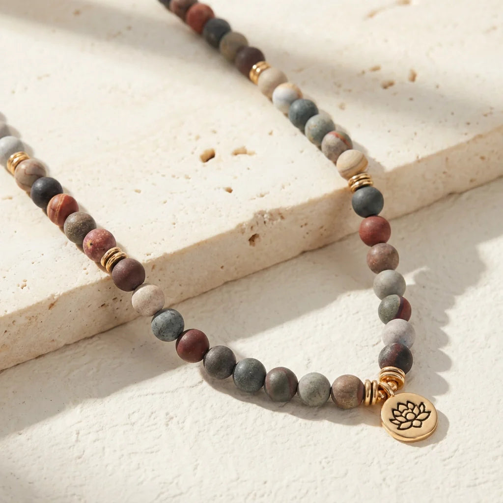 Stress Relieving Jasper Mala - Jasper