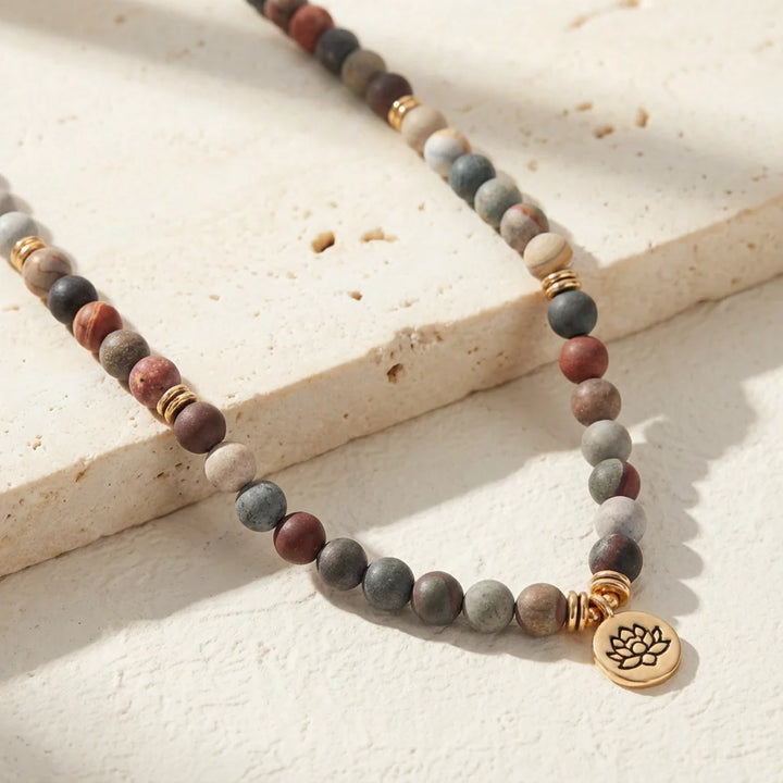 Stress Relieving Jasper Mala - Jasper