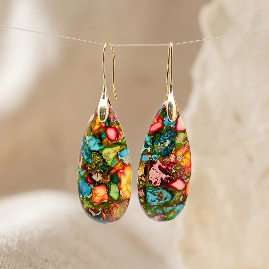 Decisive Jasper Earrings Goudkleurig - Jasper