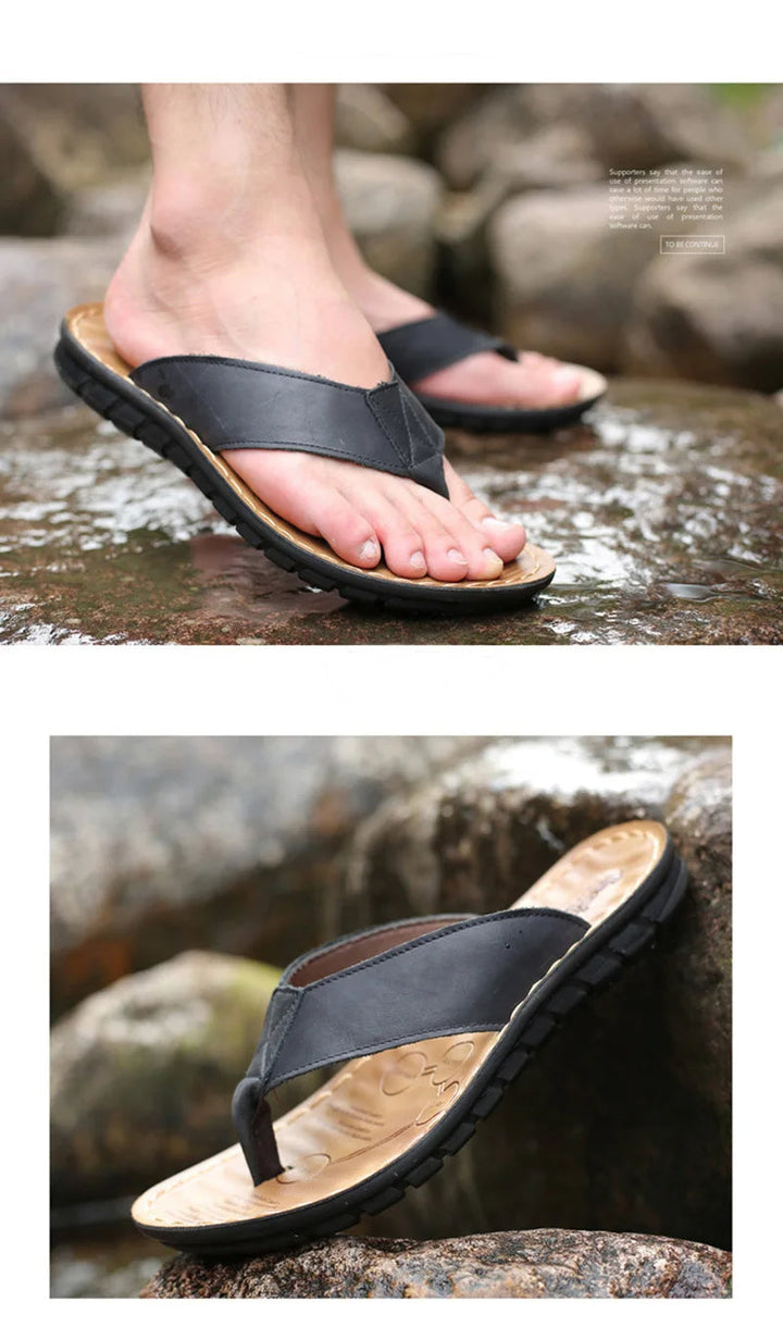 Leder Herrensandalen