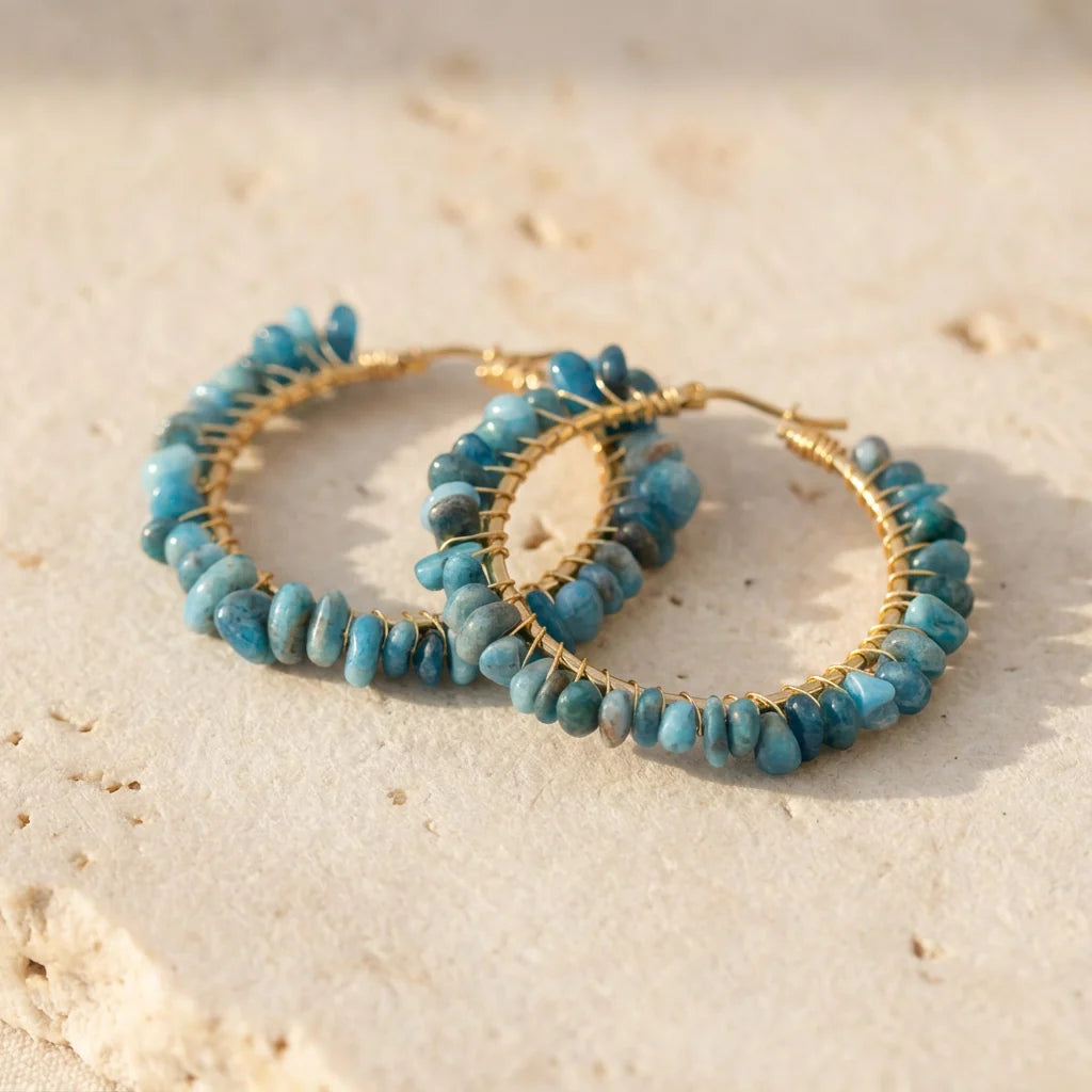Creative Apatite Hoop Earrings - Apatite