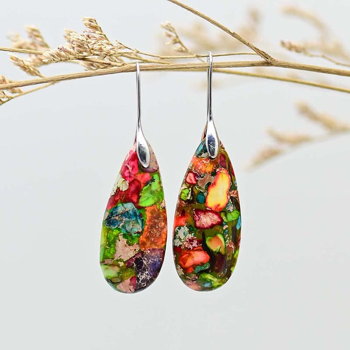 Decisive Jasper Earrings Zilverkleurig - Jasper