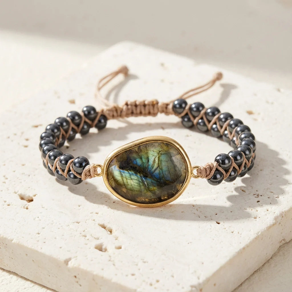 Woven Labradorite Bracelet - Labradorite
