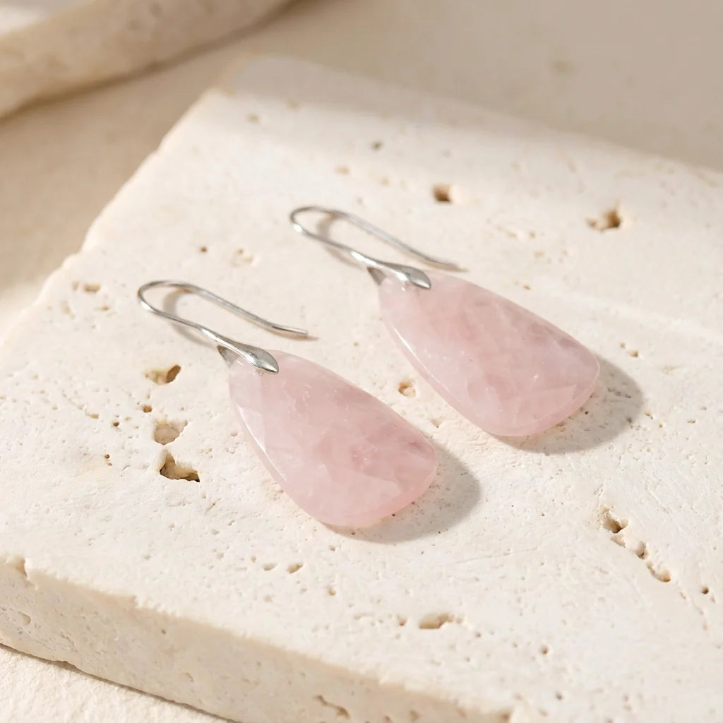 Loving Rose Quartz Earrings - Rose Quartz