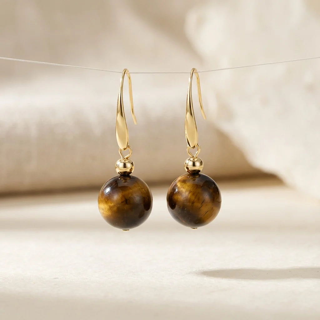 Bold Tigers Eye Necklace & Earrings (set of los) - Tiger's Eye
