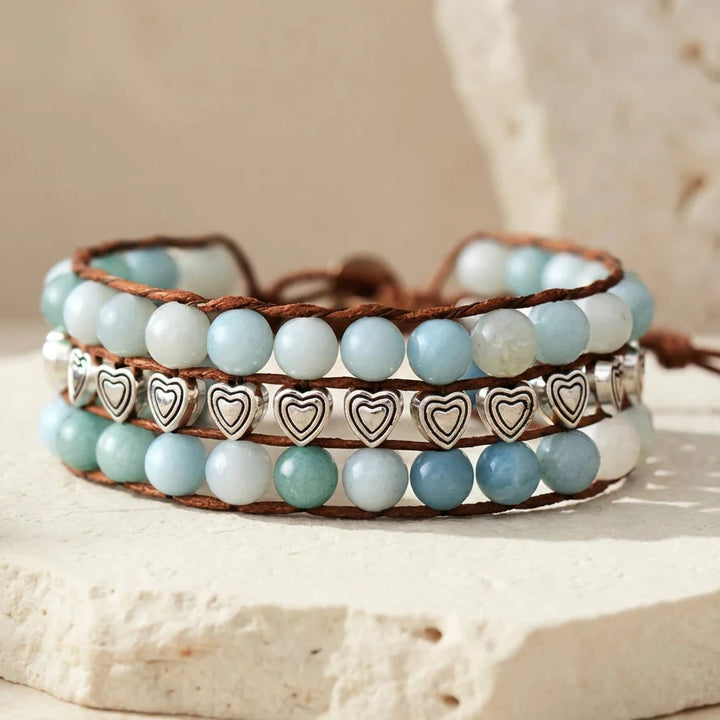 Balancing Heart Boho Bracelet - Amazonite
