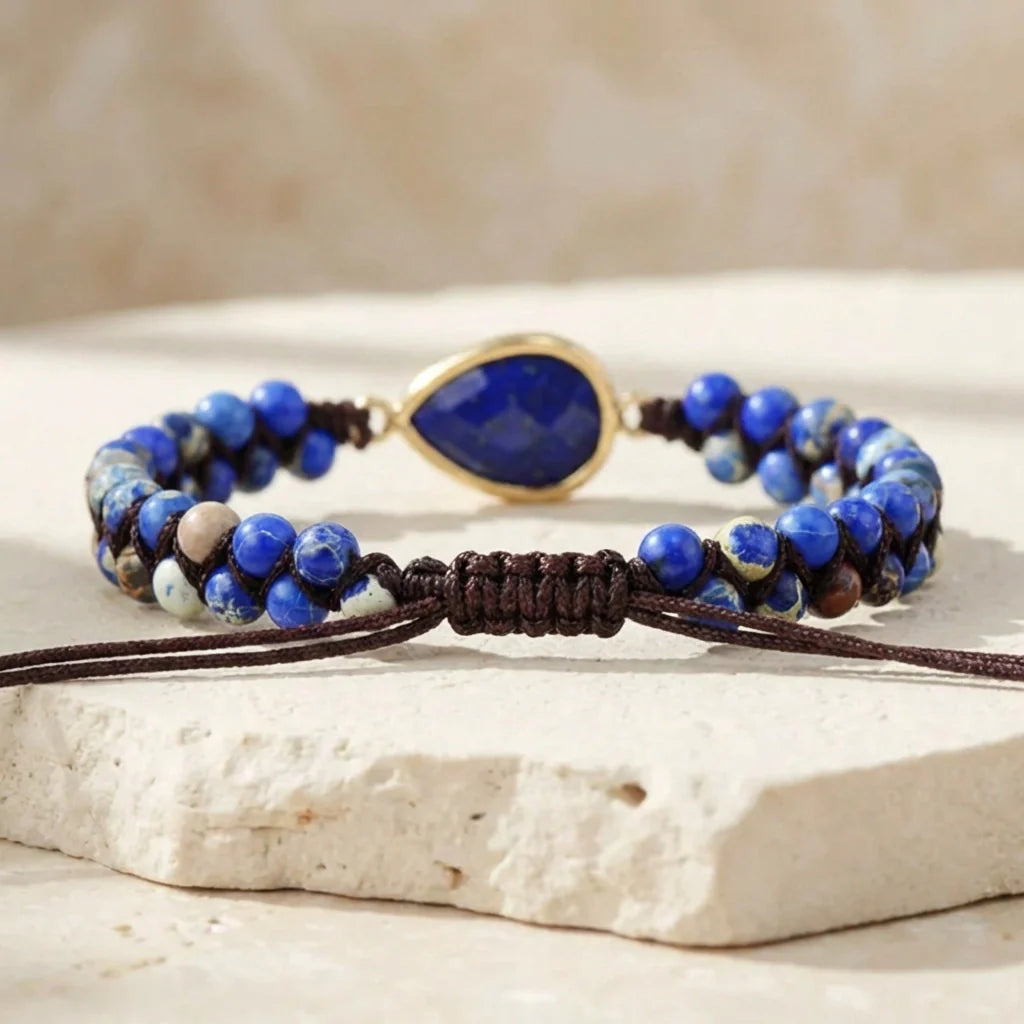 Woven Lapis Lazuli Bracelet - Lapis Lazuli
