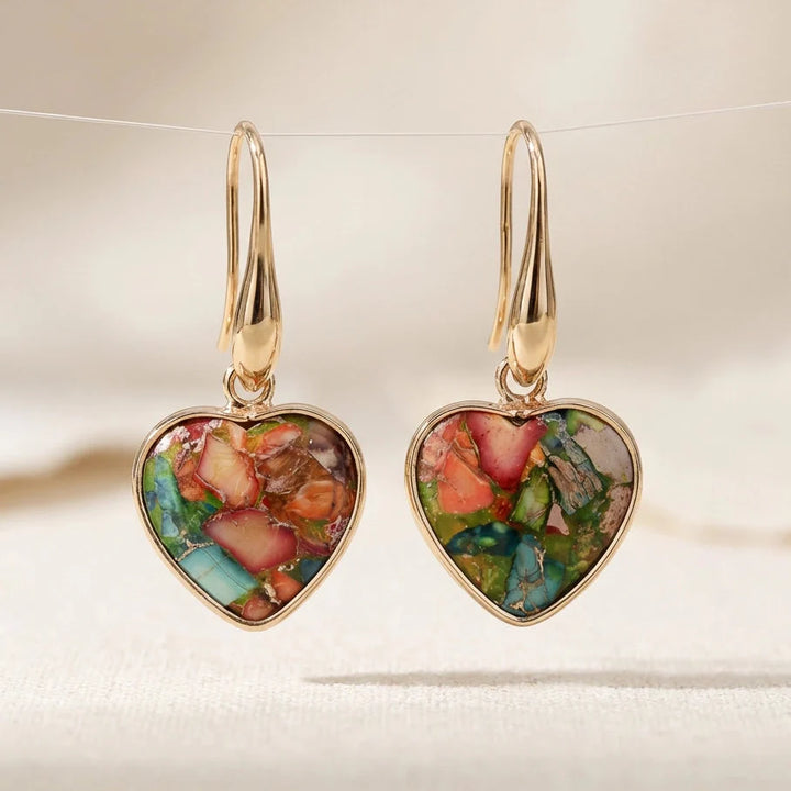 Grounding Heart Earrings - Jasper