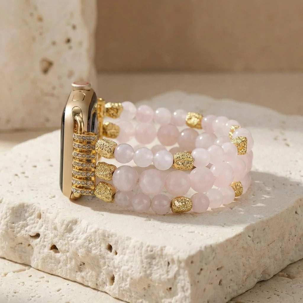 Healing Rose Quartz Apple Watch Band - Rose Quartz