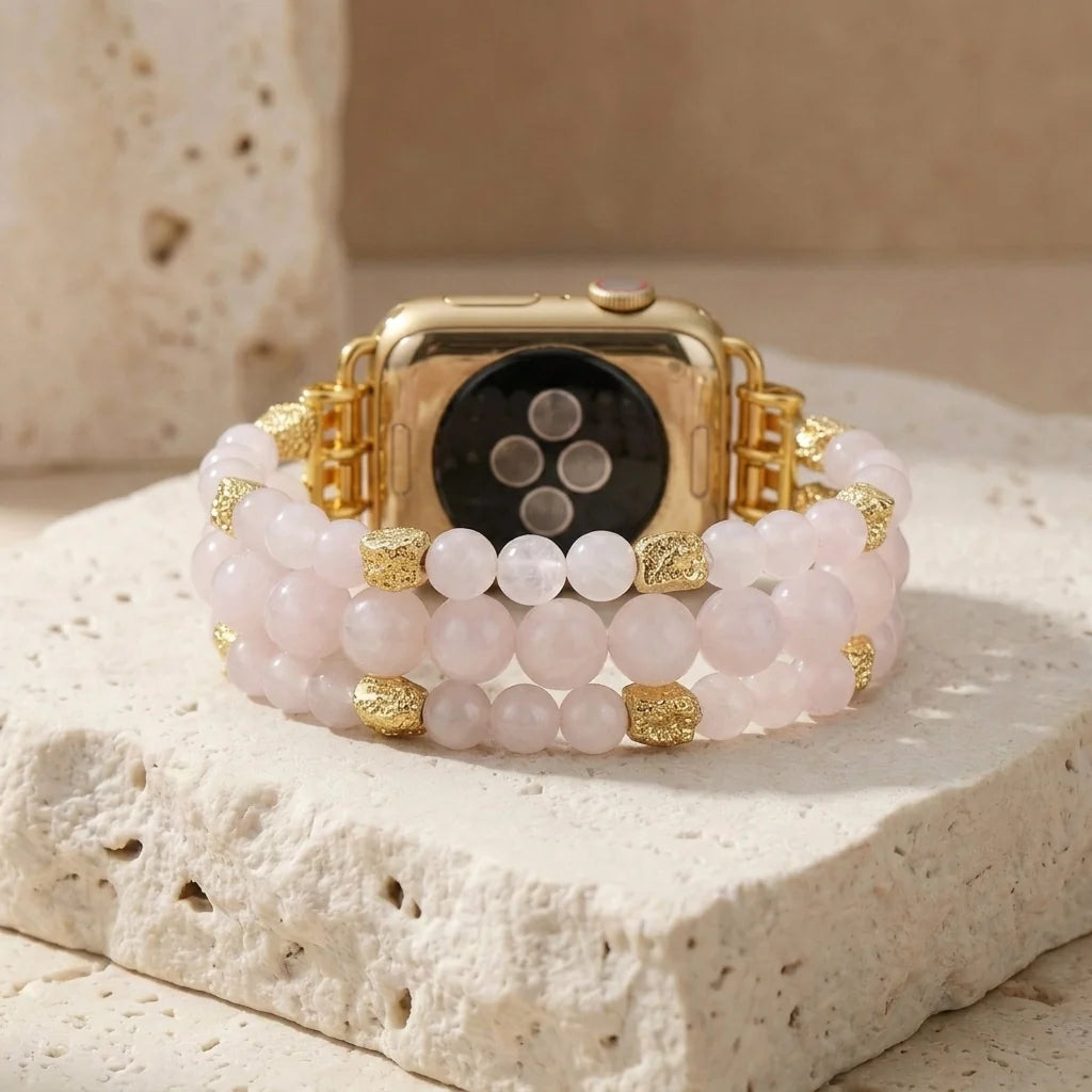 Healing Rose Quartz Apple Watch Band - Rose Quartz