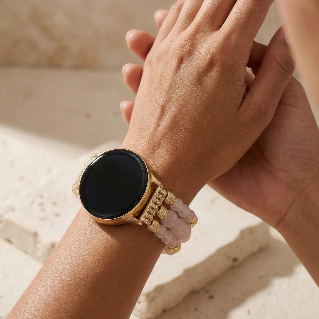 Healing Rose Quartz Samsung Watch Band - Rose Quartz