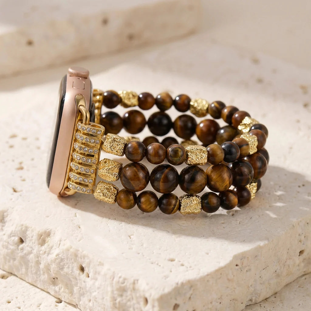 Grounding Tiger's Eye Apple Watch Band - Tiger's Eye