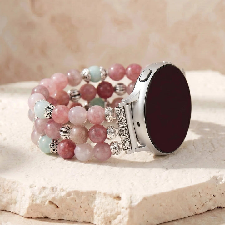Bliss Strawberry Quartz Samsung Watch Band - Clear Quartz