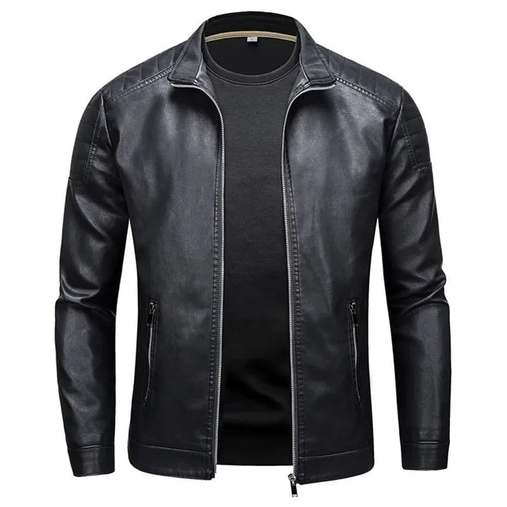 Lederjacke mit Stehkragen