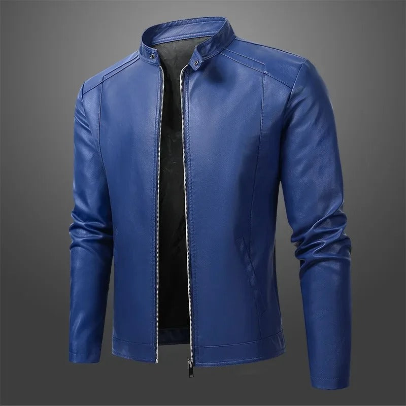 Elegante Herren Leder Bikerjacke