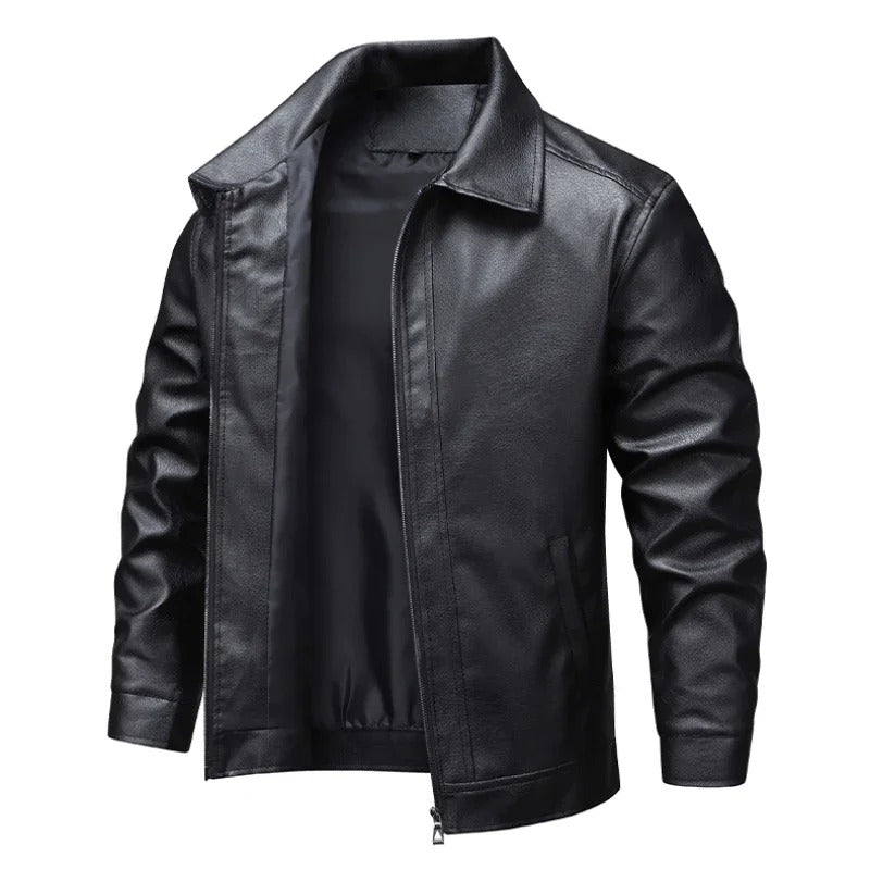 Elegante winddichte Lederjacke