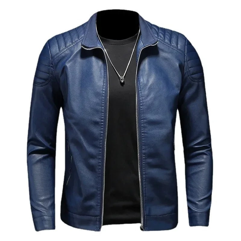 Lederjacke mit Stehkragen