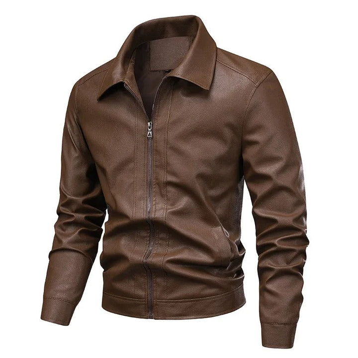 Elegante winddichte Lederjacke