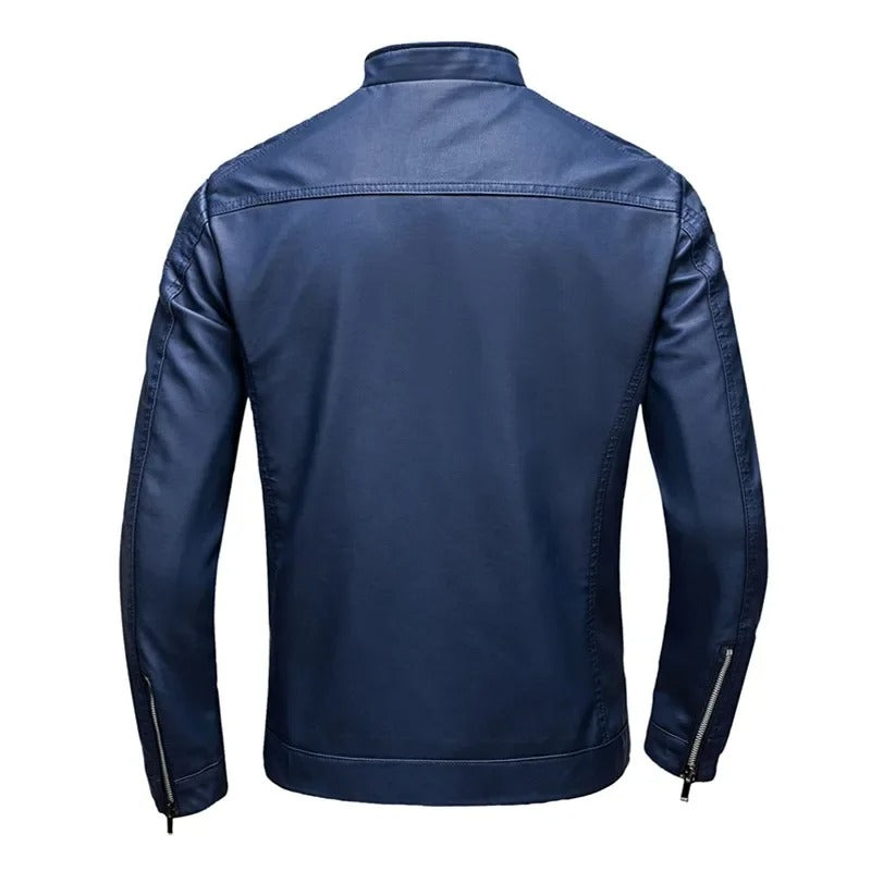 Lederjacke mit Stehkragen