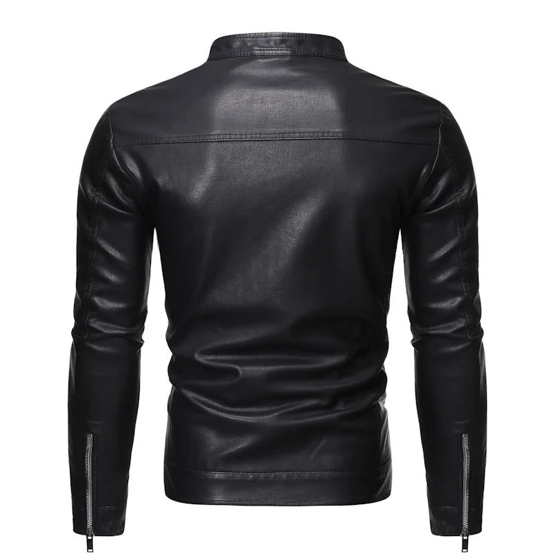 Lederjacke mit Stehkragen