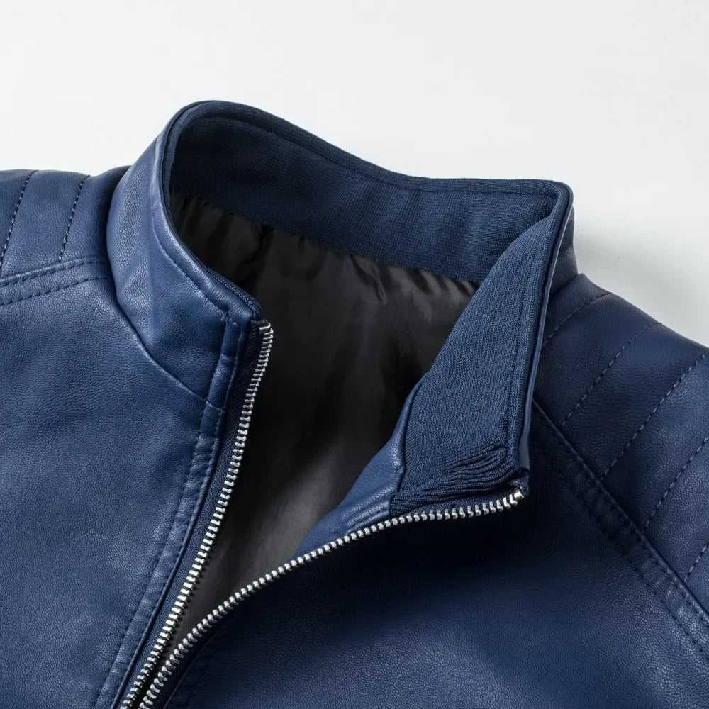 Lederjacke mit Stehkragen